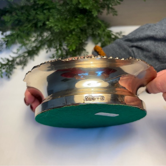 Elegant Corbell and Co Silverplate and Wood Wine Coaster - Picture 5 of 6